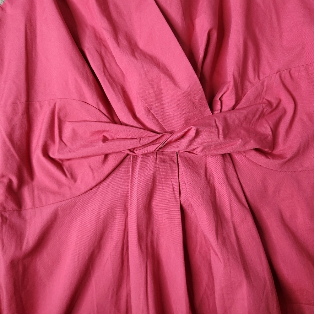 New York & Co. Stretch Pink Midi Dress with Twist Knit in Front Size is 6 - Picture 6 of 9